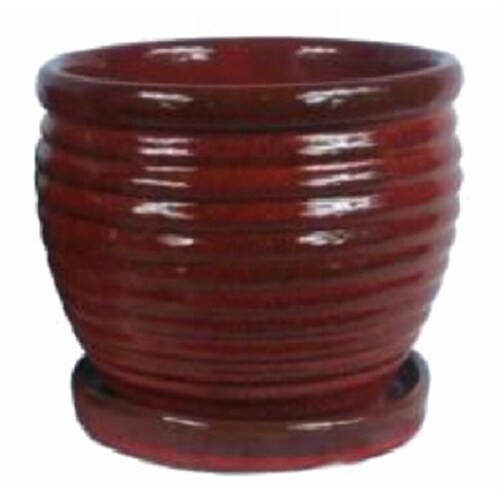 Trendspot 227338 6 in. Red Honey Jar Planter Perspective: front