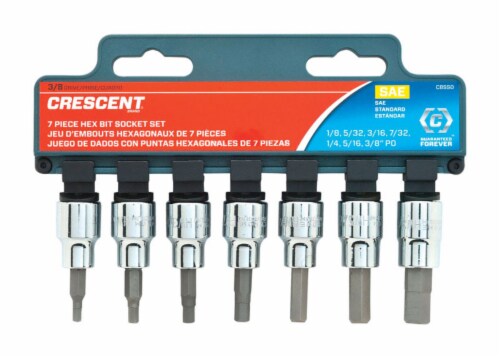 Crescent® SAE 6 Point Hex Bit Socket Set Perspective: front
