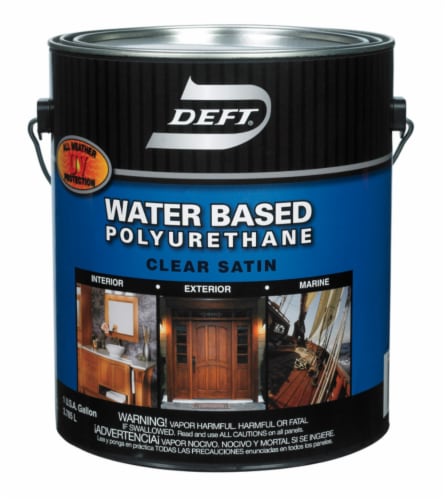Deft Water Based Polyurethane Satin Clear Waterborne Wood Finish 1 gal. - Total Qty: 4 Perspective: front