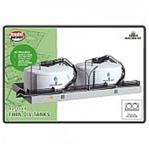 Model Power MDP2592 N Scale Twin Oil Tank Built-Up Kit Perspective: front