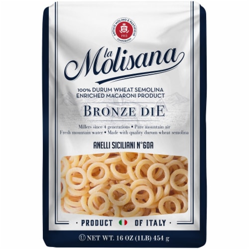 La Molisana Bronze Die Anelli Siciliani Durum Wheat Semolina Enriched Macaroni Product Perspective: front