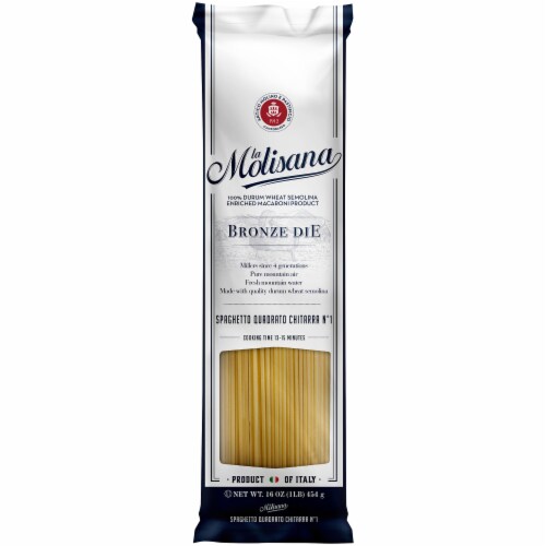 La Molisana Bronze Die Spaghetto Quadrato Chitarra Pasta Perspective: front