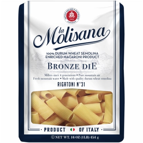 La Molisana Bronze Die Rigatoni Pasta Perspective: front