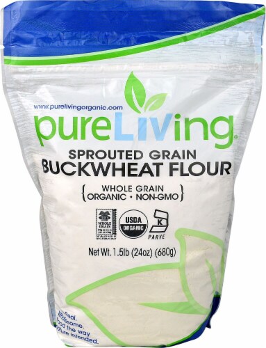 Pure Living Organic Sprouted Buckwheat Flour Perspective: front