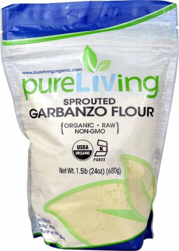Pure Living Organic Garbanzo Bean Flour Perspective: front