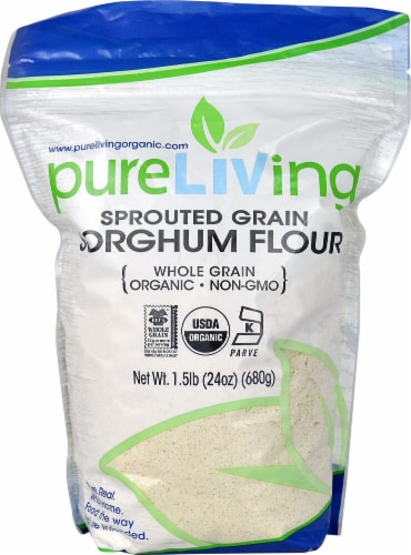 Pure Living Organic Sprouted Sorghum Flour Perspective: front