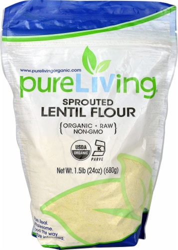 Pure Living Organic Sprouted Lentils Perspective: front