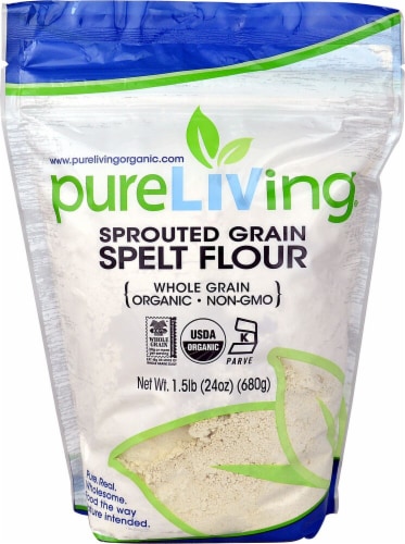 Pure Living Organic Sprouted Spelt Flour Perspective: front