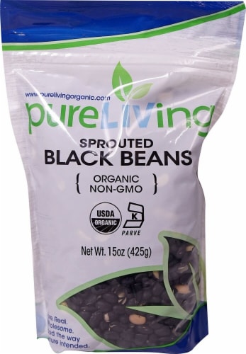 Pure Living Organic Sprouted Black Beans Perspective: front