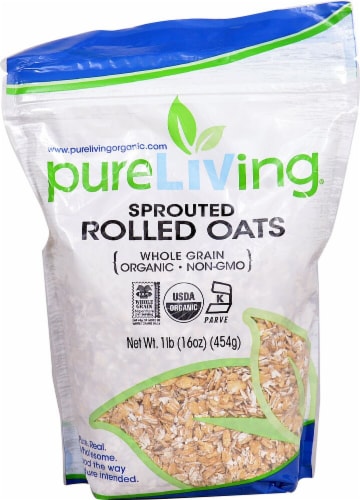 Pure Living Organic Sprouted Rolled Oats Perspective: front