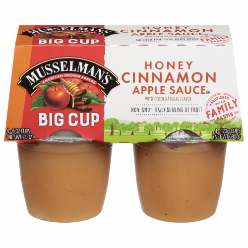 Musselman's® Honey Cinnamon Apple Sauce Naturally Fat Free Big Cup Perspective: front
