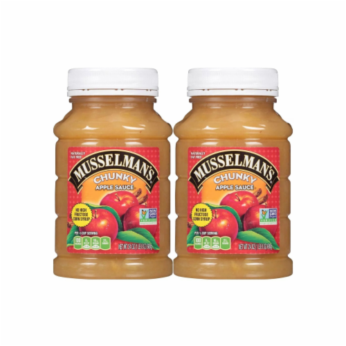 Musselman's CHUNKY Apple Sauce Pack of 2 24 oz Jars Perspective: front