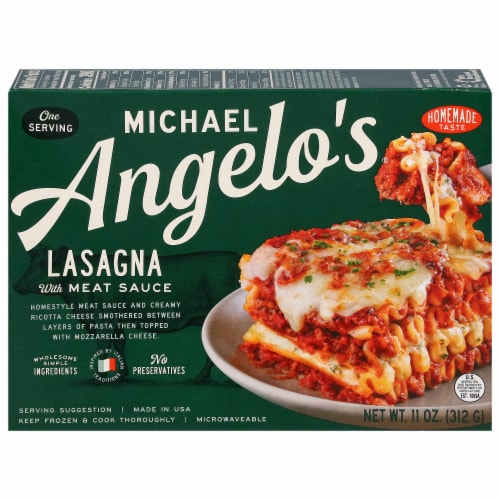 Michael Angelo's Lasagna with Meat Sauce Frozen Meal Perspective: front