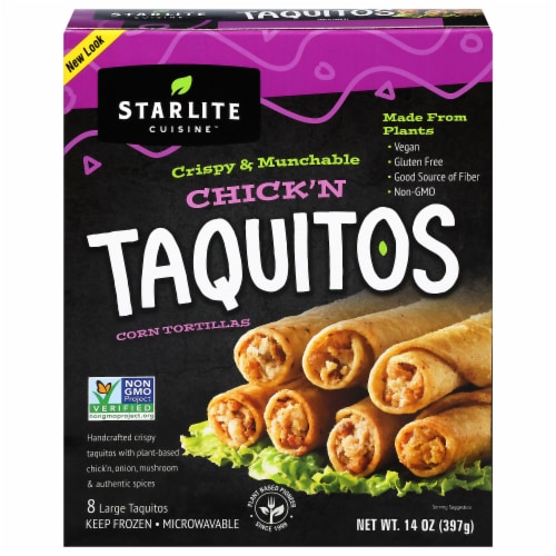 Starlite Cuisine™ Vegan Chicken Style Corn Tortilla Taquitos Perspective: front