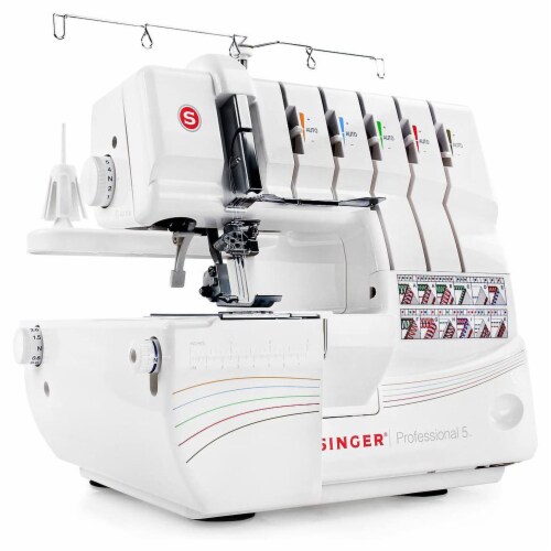 SINGER 14T968DC Professional 2 to 5 Thread Stitch Serger Sewing Machine, White Perspective: front