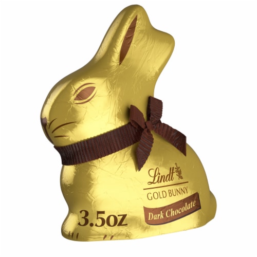 Lindt GOLD BUNNY Dark Chocolate Easter Candy Bunny Perspective: front