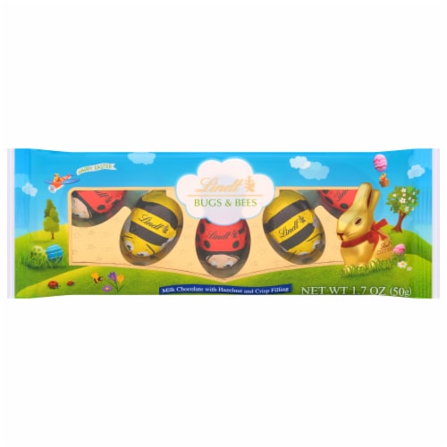 Lindt Bugs & Bees Milk Chocolate with Hazelnut and Crisp Filling Easter Candy