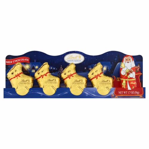 Lindt Santa Sleigh Mini Milk Chocolate Candy Pack Perspective: front