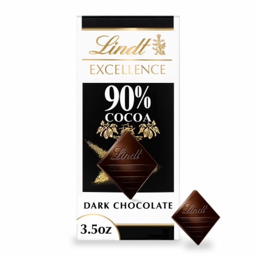 Lindt EXCELLENCE 90% Cocoa Dark Chocolate Candy Bar Perspective: front