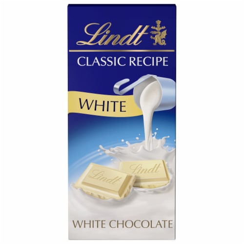 Lindt CLASSIC RECIPE White Chocolate Candy Bar Perspective: front