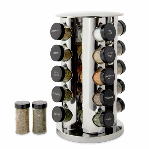 Kamenstein 20 Jar Revolving Countertop Spice Rack with Spices Included 8.5 D x 13.5 H Harris Teeter
