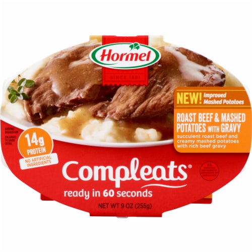 Hormel® Compleats® Roast Beef and Mashed Potatoes with Gravy Microwave Tray Perspective: front