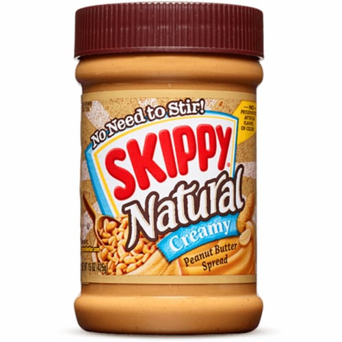 SKIPPY Natural Creamy Peanut Butter Spread Perspective: front