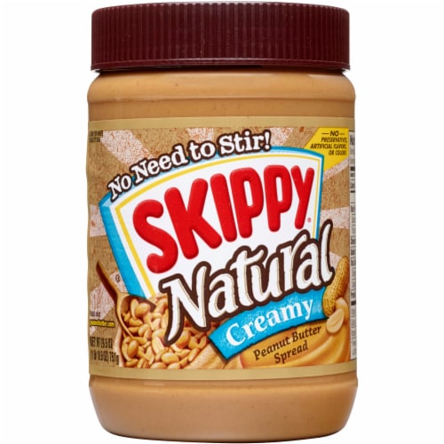SKIPPY Natural Creamy Peanut Butter Spread Perspective: front