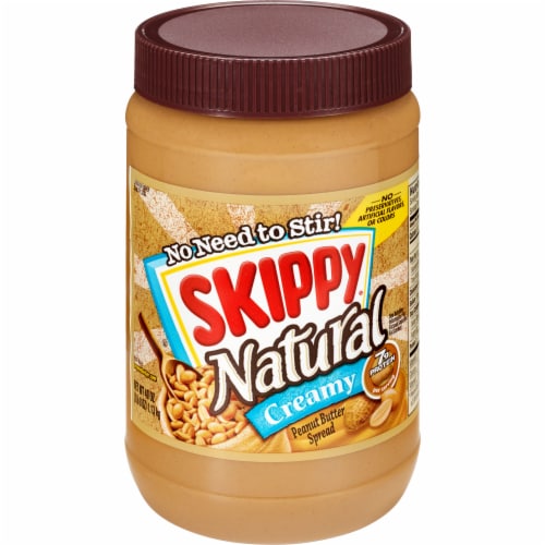 Skippy® Natural Creamy Peanut Butter Spread Perspective: front
