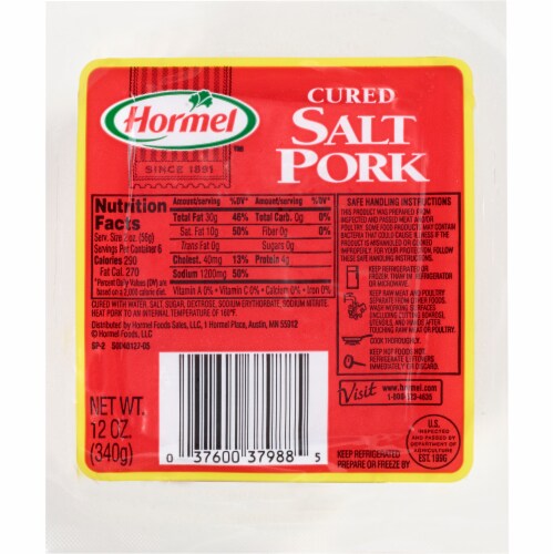 Hormel™ Cured Unsliced Salt Pork Perspective: front