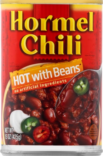 Hormel Hot Chili with Beans Perspective: front