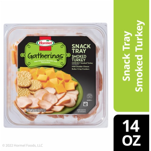 Hormel Gatherings® Smoked Turkey with Cheese and Crackers Deli Snack Tray Perspective: front
