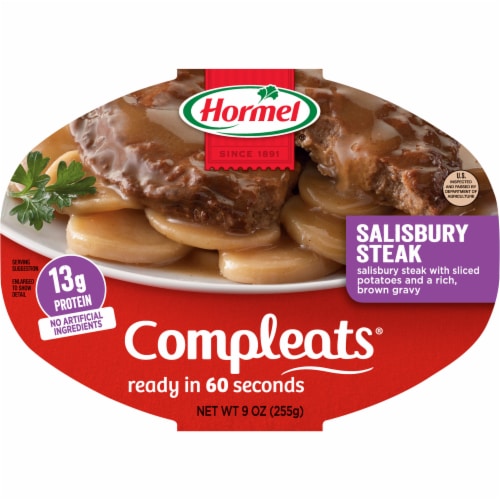 Hormel® Compleats® Salisbury Steak Microwave Tray Perspective: front