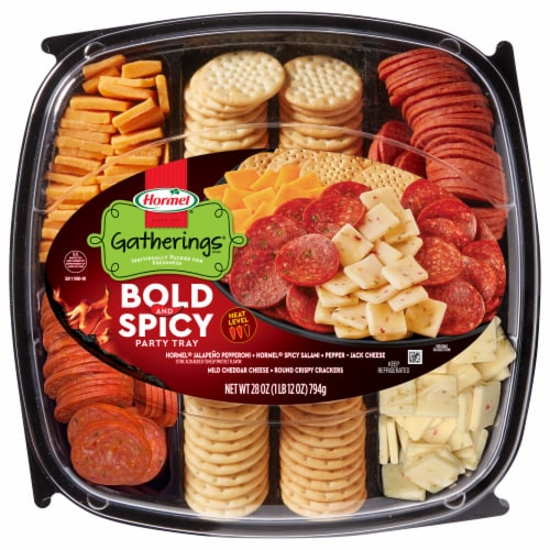 Hormel® Gatherings® Bold and Spicy Dry Sausage with Cheese Party Tray Perspective: front