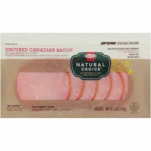 Hormel® Natural Choice® Uncured Canadian Bacon Perspective: front