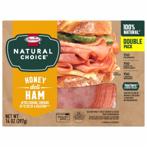 Hormel® Natural Choice® Sliced Honey Deli Ham Lunch Meat Double Pack Perspective: front