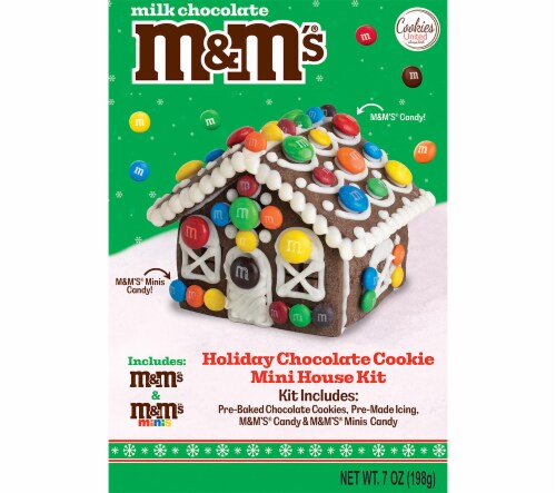 M&M's® Cookies United Holiday Chocolate Mini House Kit Perspective: front