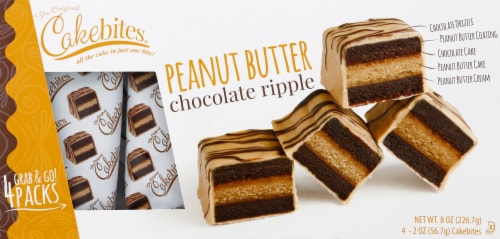 The Original Cakebites Peanut Butter Chocolate Ripple Cakebites Perspective: front
