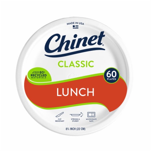 Chinet® Classic Lunch Paper Plates – White