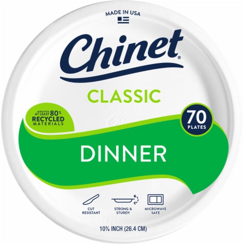 Chinet® Classic White Paper Dinner Plates Perspective: front