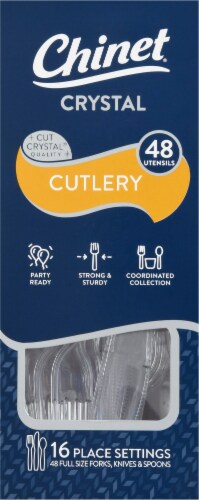 Chinet® Cut Crystal Cutlery 48 Count Perspective: front