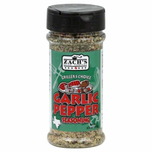 Zach's Garlic Pepper Seasoning Perspective: front