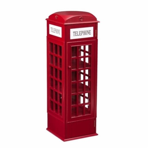 Southern Enterprises Phone Booth Storage Cabinet in Red 1 Fry s