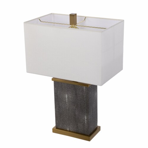 SEI Furniture Lavano Table Lamp with Shade in Black/White/Gold Perspective: front