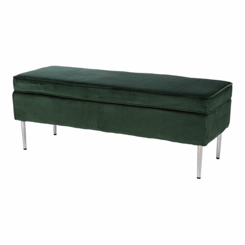 Dark green ottoman bench discount