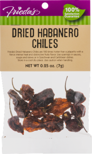 Frieda's® Simply Dried Habanero Chiles Perspective: front
