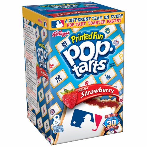 Pop-Tarts Printed Fun MLB Frosted Strawberry Toaster Pastries Perspective: front