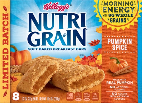 Nutri-Grain Limited Edition Pumpkin Spice Soft Baked Breakfast Bars Perspective: front