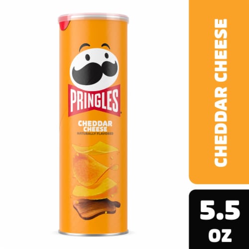Pringles® Cheddar Cheese Potato Crisps Chips Perspective: front