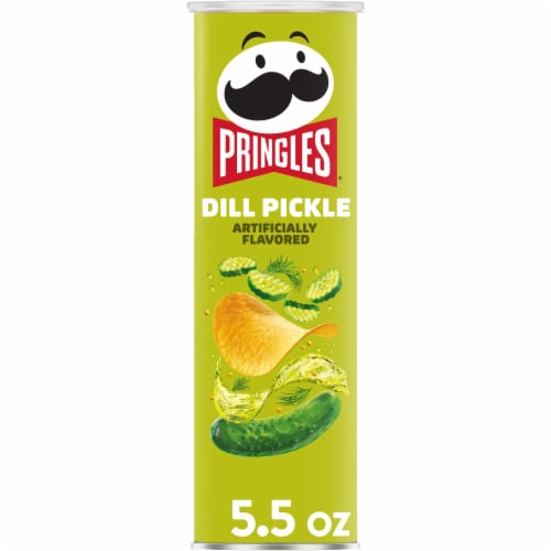 Pringles® Dill Pickle Potato Crisps Chips Perspective: front